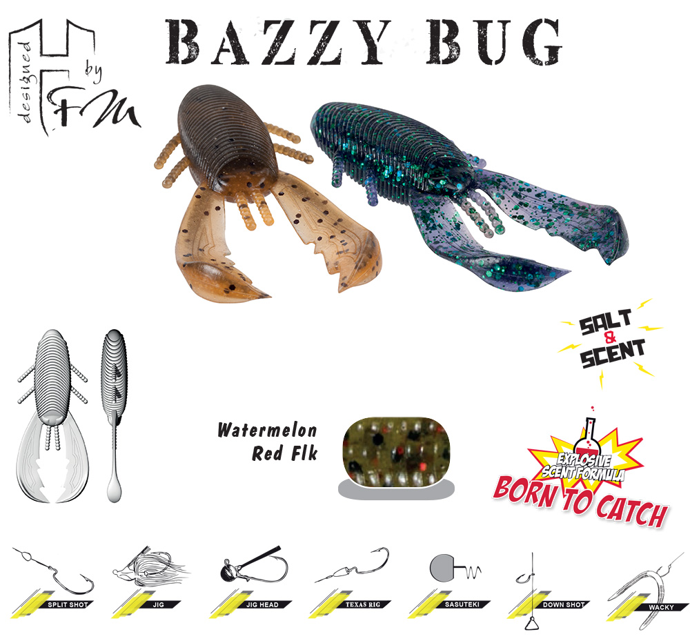 BAZZY BUG 3.2 8cm Watermelon Red Flakes