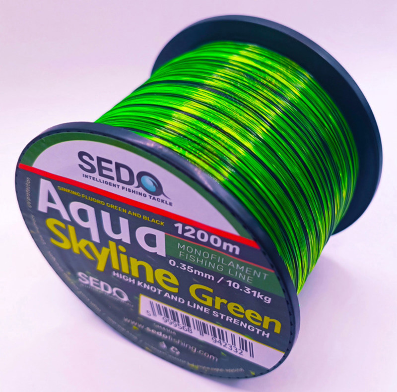 Fir Monofilament SEDO Aqua Skyline Green & Black 1200m 0.225mm 5.15kg
