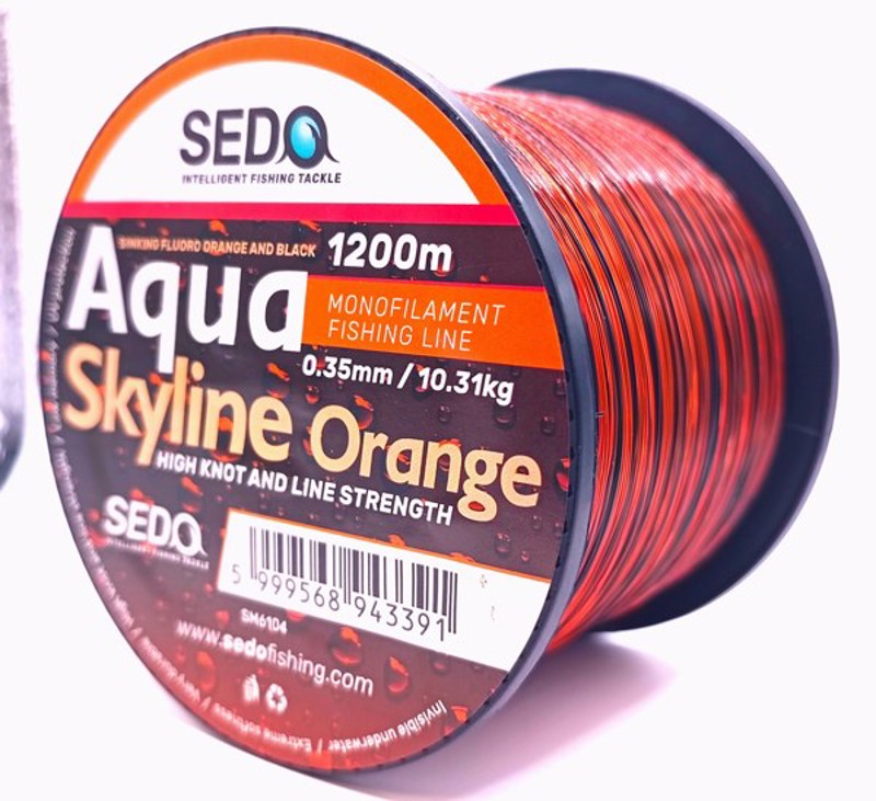 Fir Monofilament SEDO Aqua Skyline Orange & Black 1200m 0.25mm 6.45kg