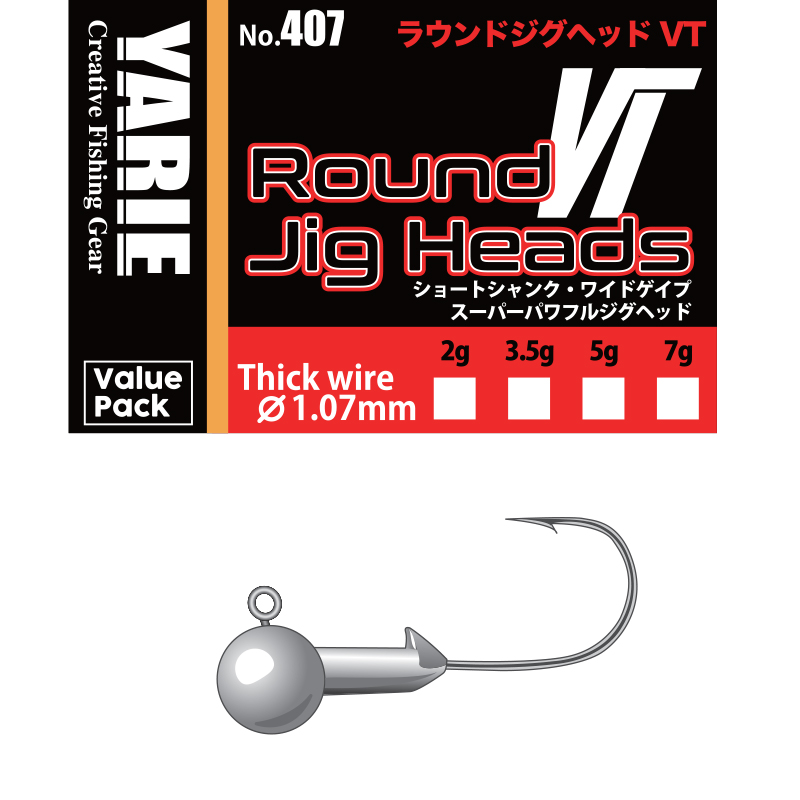 JIG YARIE 407 ROUND VT THICK WIRE 3/0 5.0gr