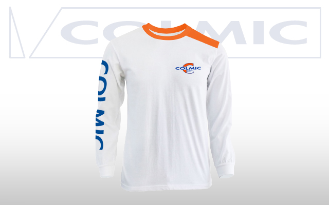 BLUZA CU MANECA LUNGA COLMIC ALB/ORANGE XL