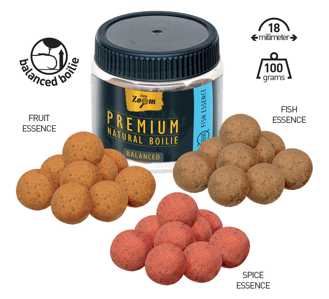 BOILIE PREMIUM NATURAL BALANCED 18mm 100gr Spice Essence