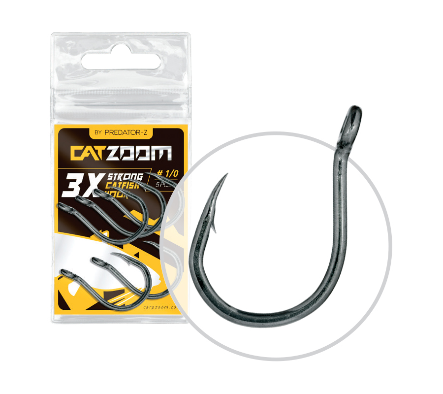 CARLIGE PREDATOR-Z CATZOOM 3X STRONG CATFISH HOOK #2/0