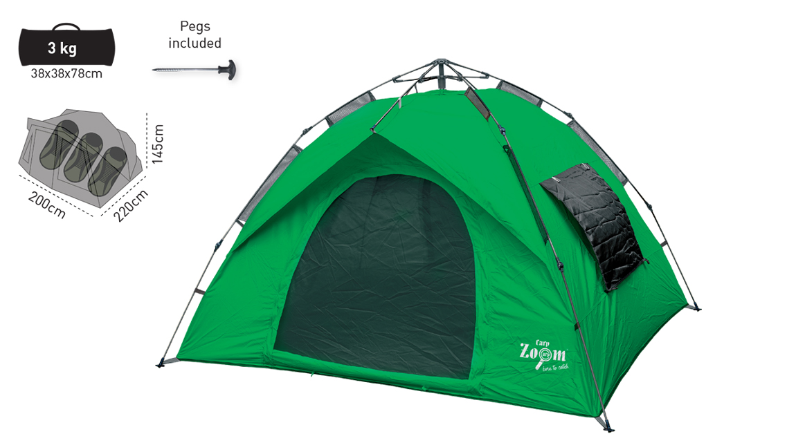 CORT CARP ZOOM QUICK SET UP TENT 200x220x145cm