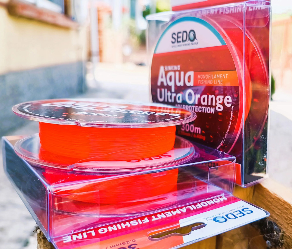 Fir Monofilament SEDO Aqua Ultra Orange 1200m 0.30mm 8.77kg