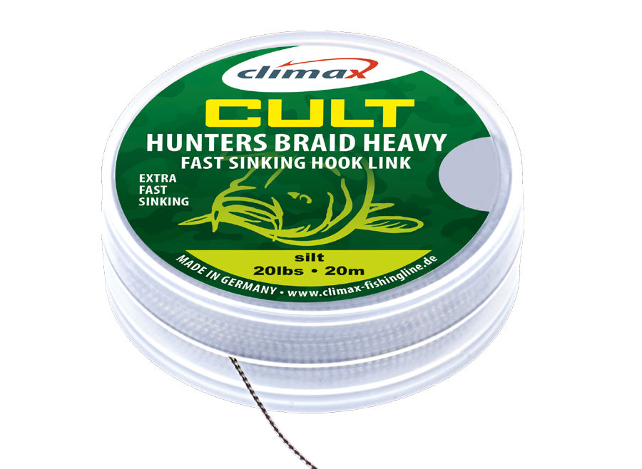 FIR TEXTIL CULT HUNTERSBRAID HEAVY SINKING HOOKLINK 20m 30lb Weed Green
