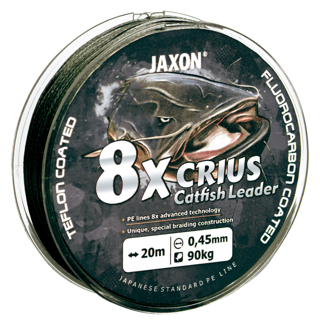 FIR TEXTIL JAXON CRIUS PE X8 CATFISH LEADER BLACK 20m 0.45mm 90kg