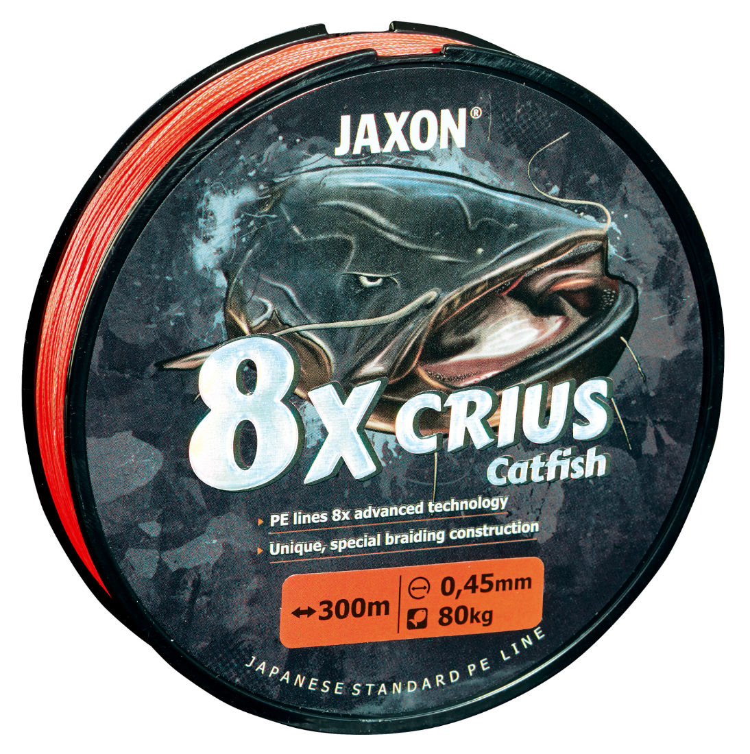 FIR TEXTIL JAXON CRIUS PE X8 CATFISH ORANGE 300m 0.40mm 65kg