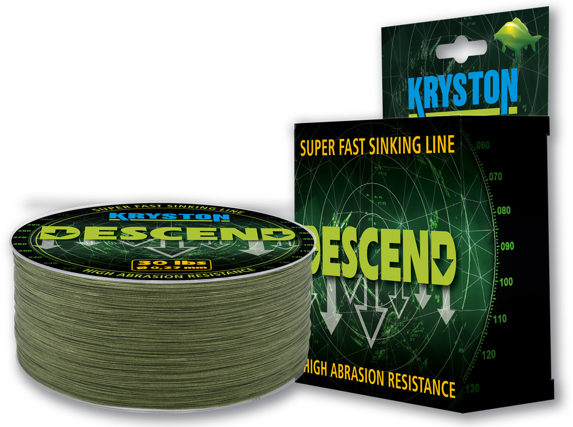 FIR TEXTIL KRYSTON DESCENT SUPER FAST SINKING 1200m 20lb 0.23mm Olive Mud