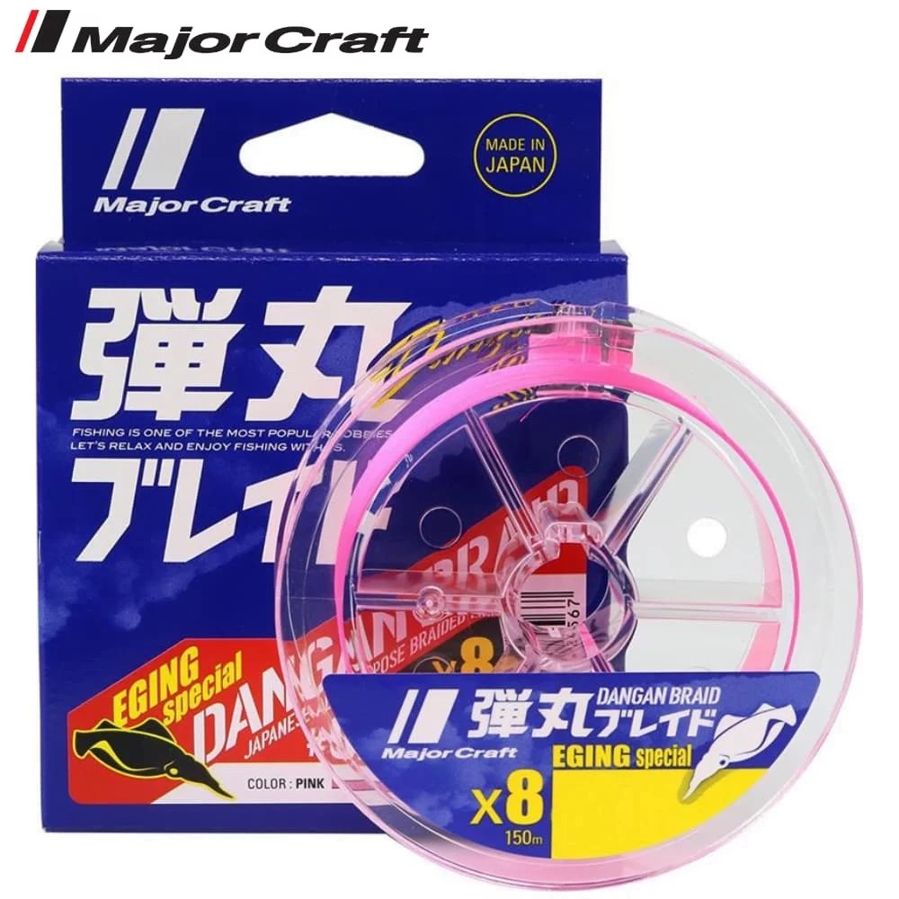FIR TEXTIL MAJOR CRAFT DANGAN BRAID X8 EGING SPECIAL 150m #0.8 16lb Pink