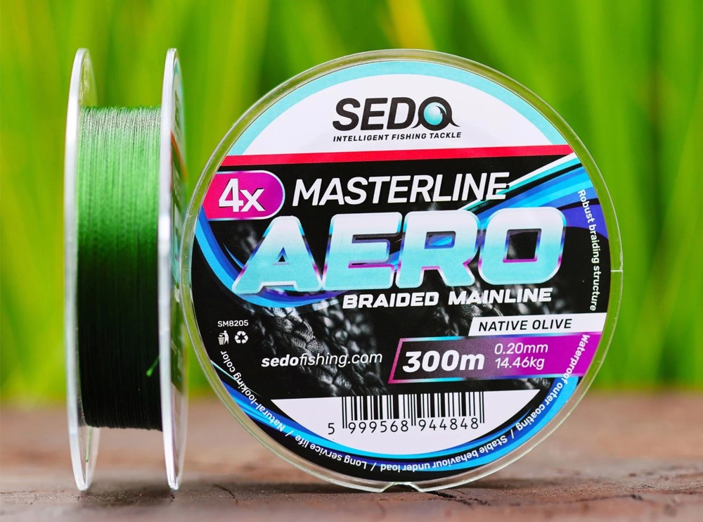 Fir Textil Sedo Masterline 4X Aero Braid Mainline Olive 300m/0.35mm/35.18kg