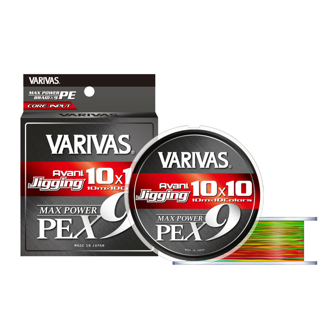 FIR VARIVAS AVANI JIGGING 10x10 MAX PE X9 200m #0.8 0.148mm 18lb 10mx10 Marking Color