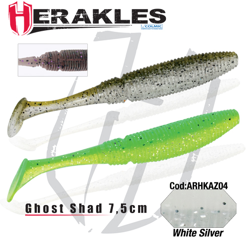 GHOST SHAD 7.5cm WHITE/SILVER