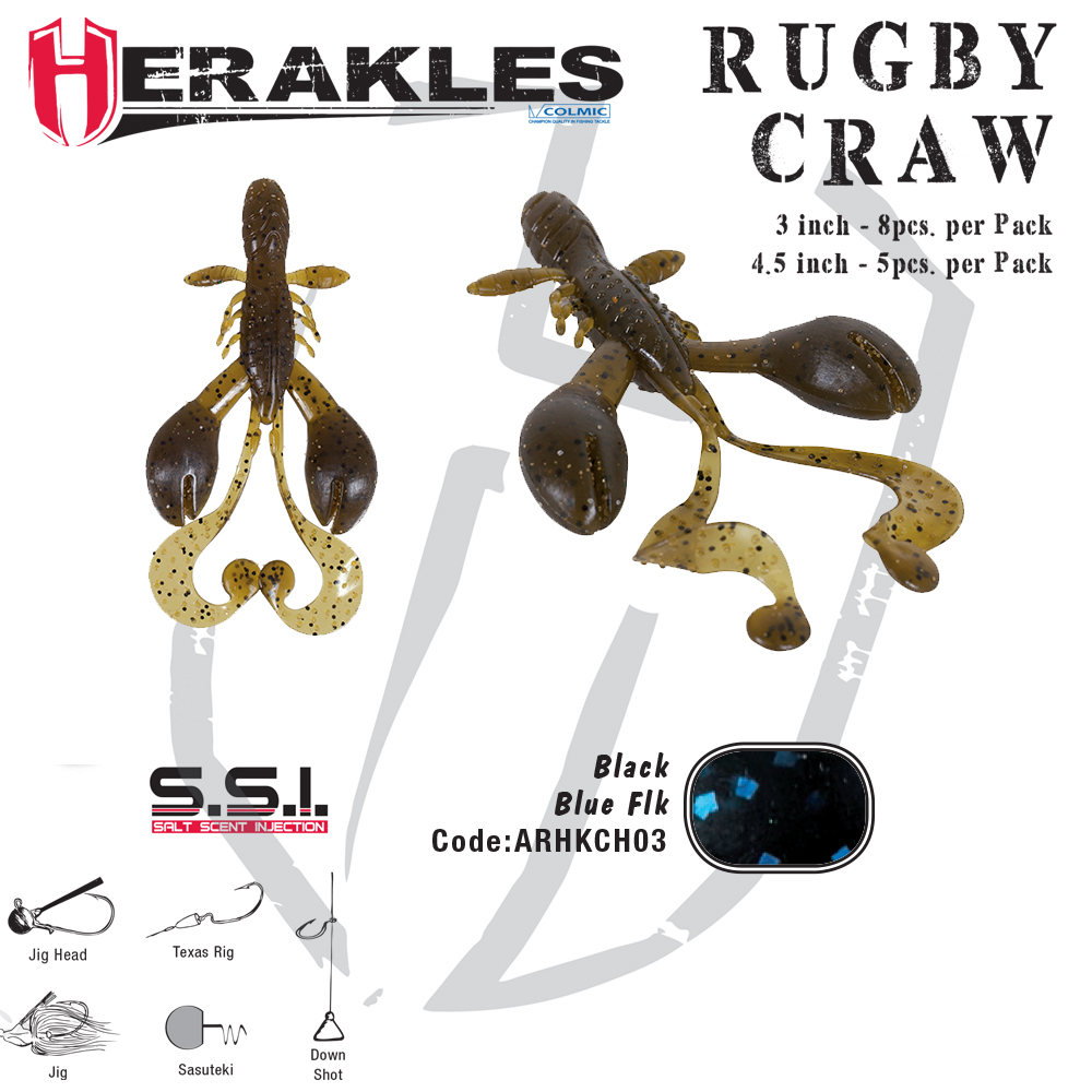 GRUB RUGBY CRAW 4.5 11.4cm BLACK BLUE FLK