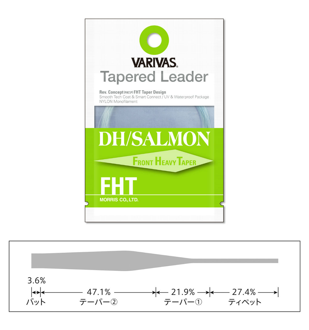 INAINTAS FLY TAPERED LEADER DH/SALAMON FHT 0X 18ft 0.285mm-0.56mm