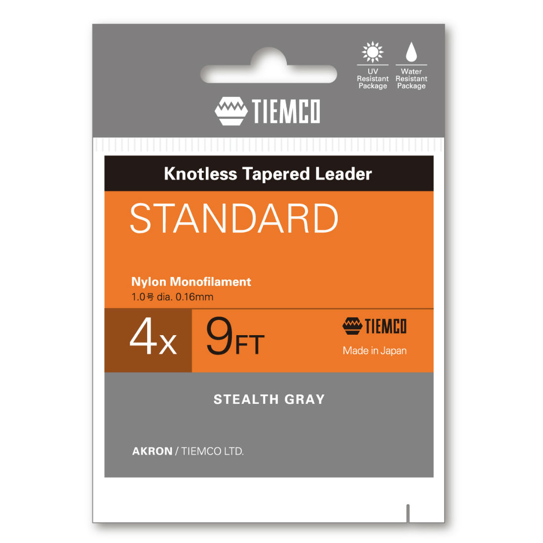INAINTAS FLY TIEMCO STANDARD TAPERED LEADER 7.5ft 4X