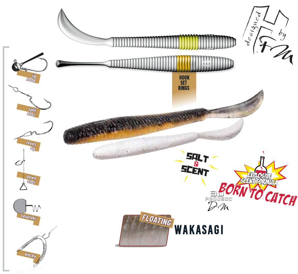 LEFTAIL WORM 3.4 8.6cm FLOATING Wakasagi