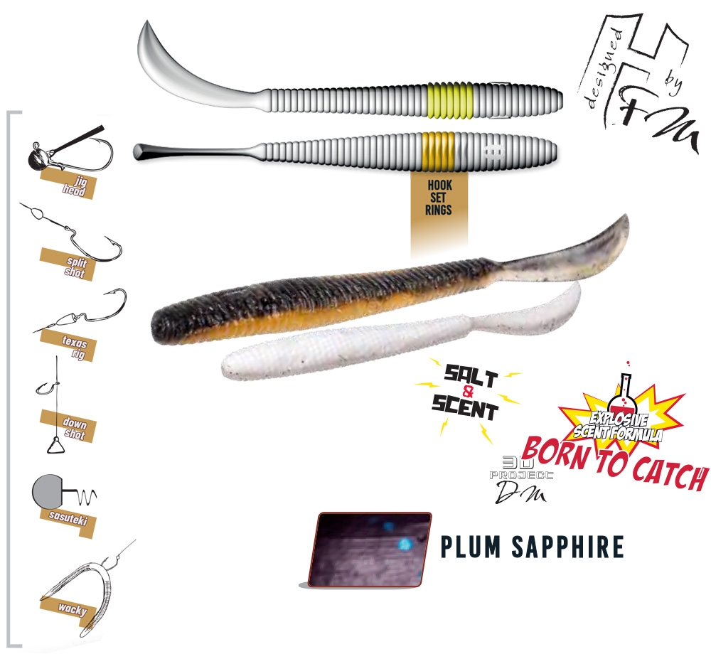 LEFTAIL WORM 4.8 12cm Plum Sapphire