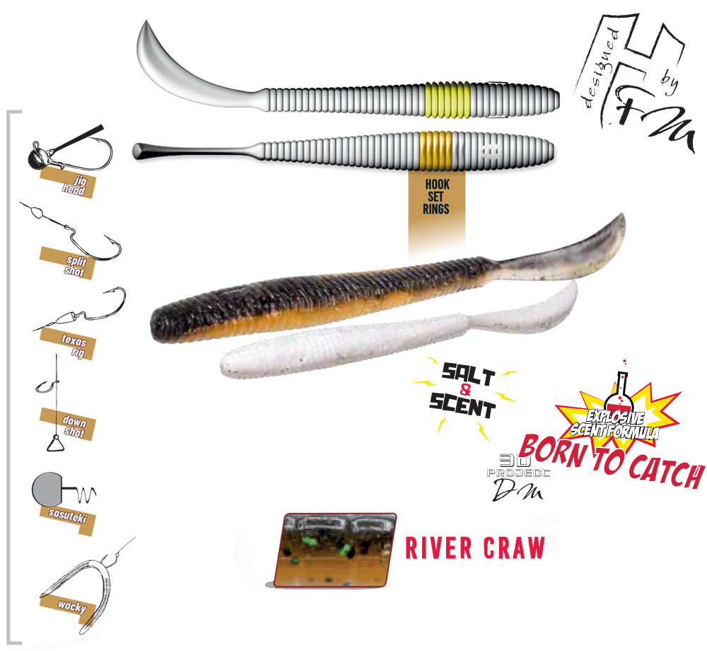 LEFTAIL WORM 4.8 12cm River Craw