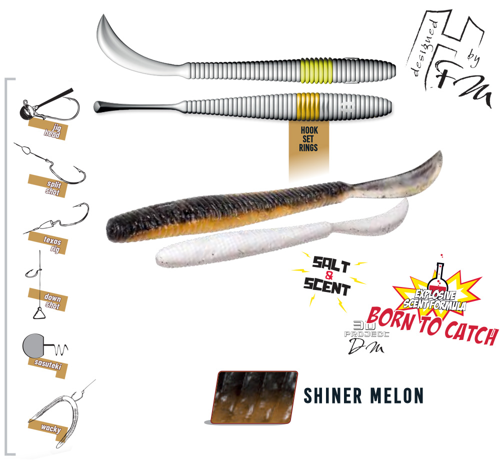 LEFTAIL WORM 4.8 12cm Shiner Melon