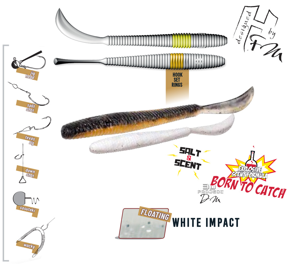 LEFTAIL WORM 4.8 12cm White