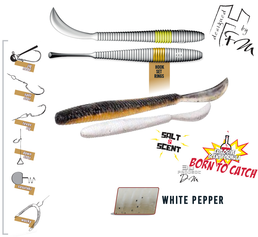 LEFTAIL WORM 4.8 12cm White Pepper