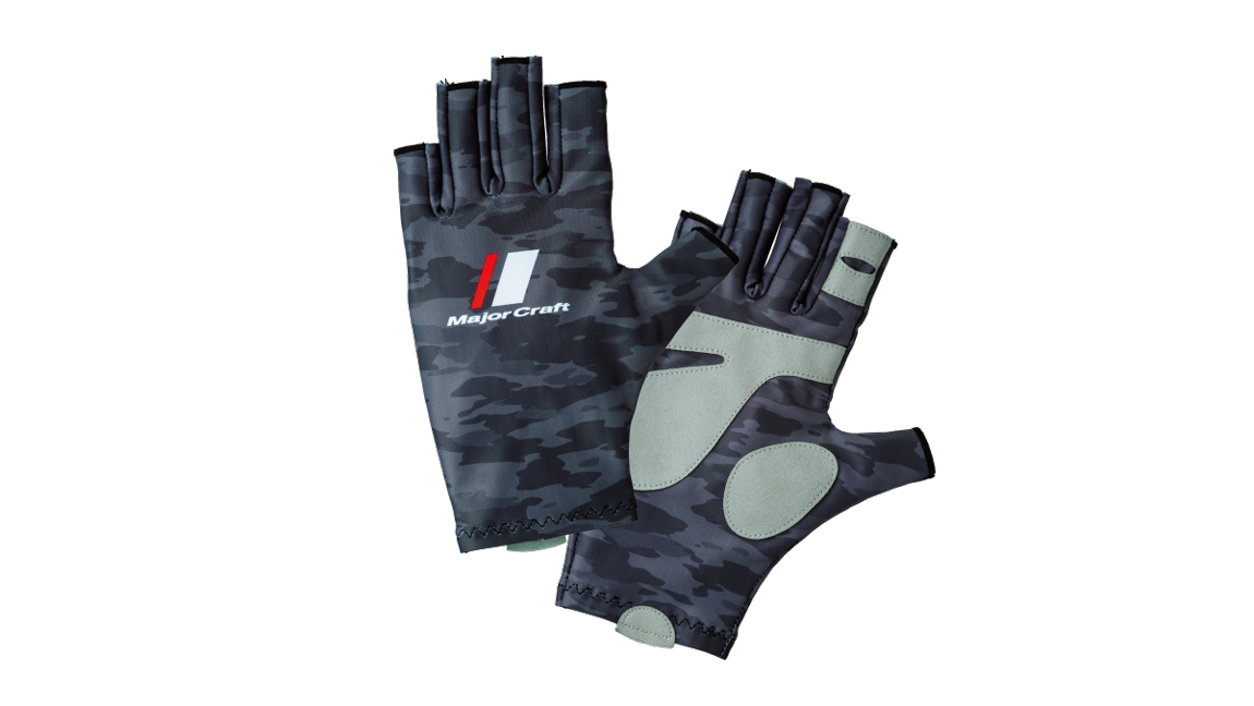 MANUSI MAJOR CRAFT UV-CUT GLOVE LL Dark Gray Camo
