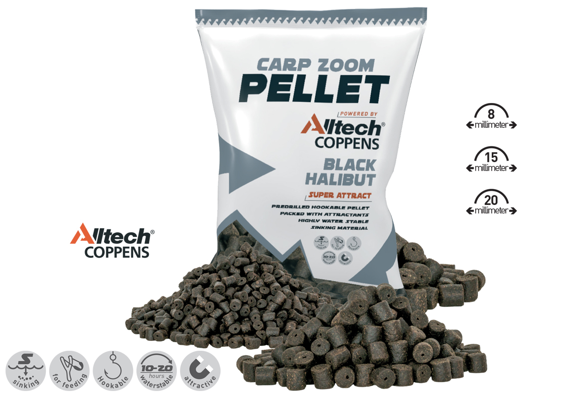 PELETE CARP ZOOM BLACK HALIBUT PELLET 8mm 800gr