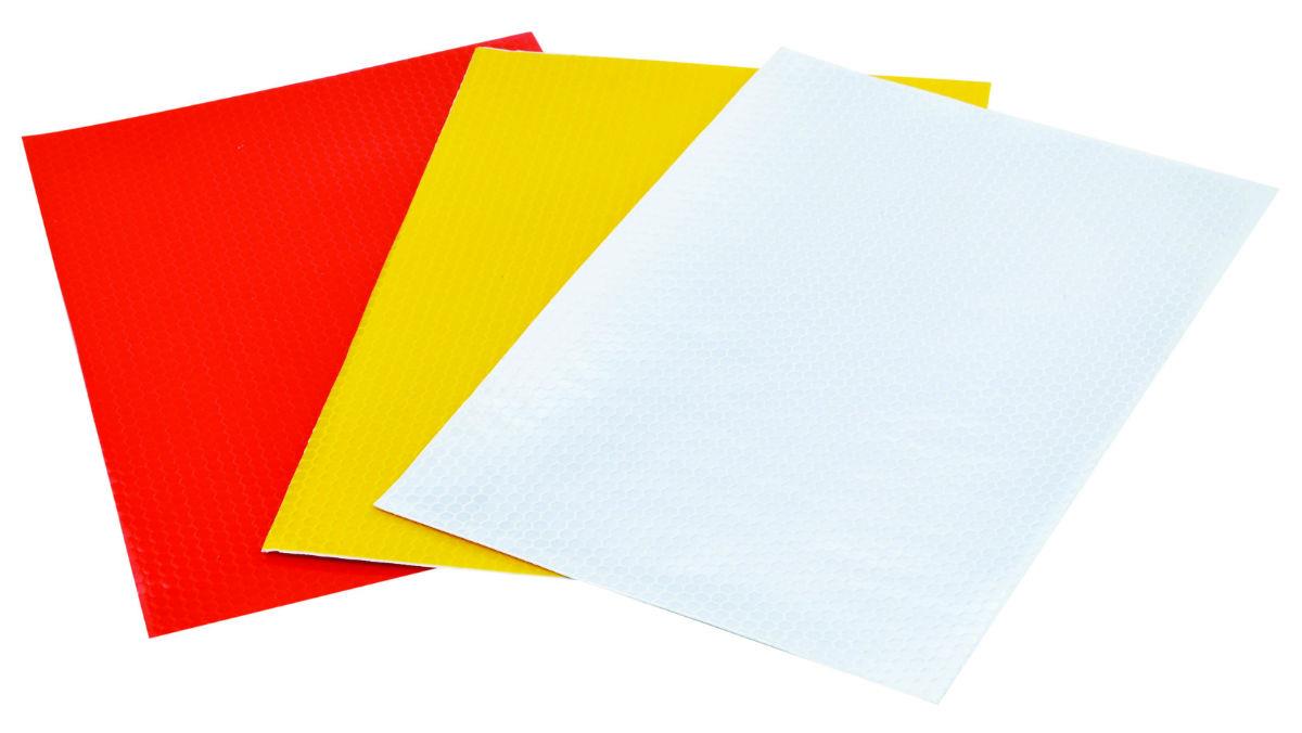 SET FOLIE AUTOCOLANT REFLECTORIZANT 15x20cm alb/galben/rosu