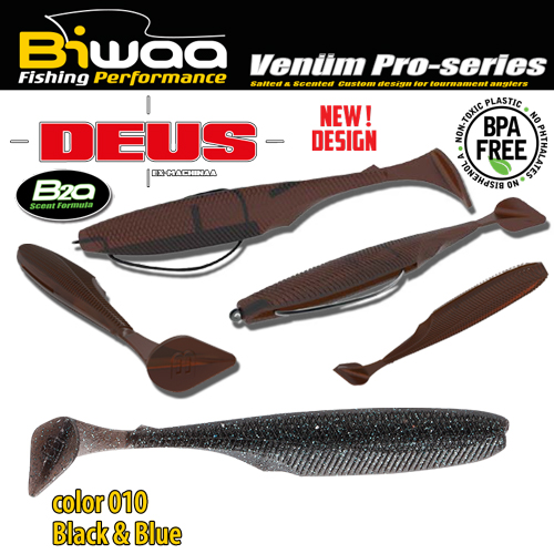 SHAD DEUS 3 7.5cm 010 Black & Blue