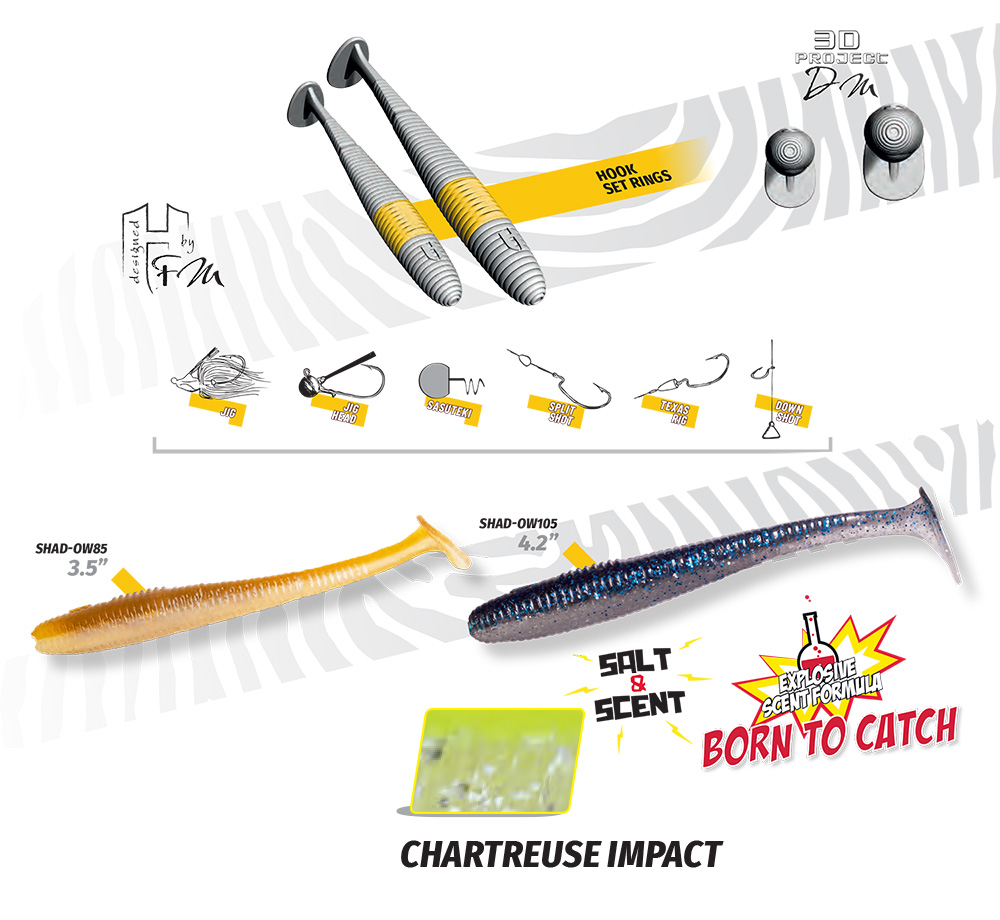 SHAD SHAD-OW70 2.75 7.0cm Chartreuse Impact