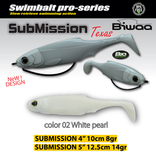 SHAD SUBMISSION 5 13cm 02 Pearl White