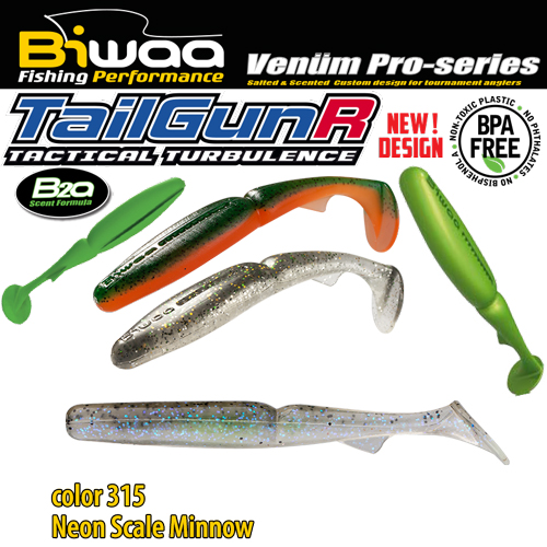 SHAD TAILGUNR SWIMBAIT 3.5 9cm 315 Neon Scale Minnow