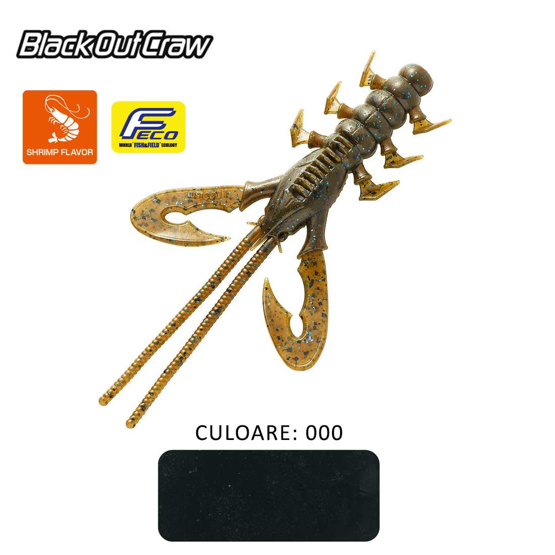SHAD TIEMCO BLACK OUT CRAW 4 10cm Culoare 000