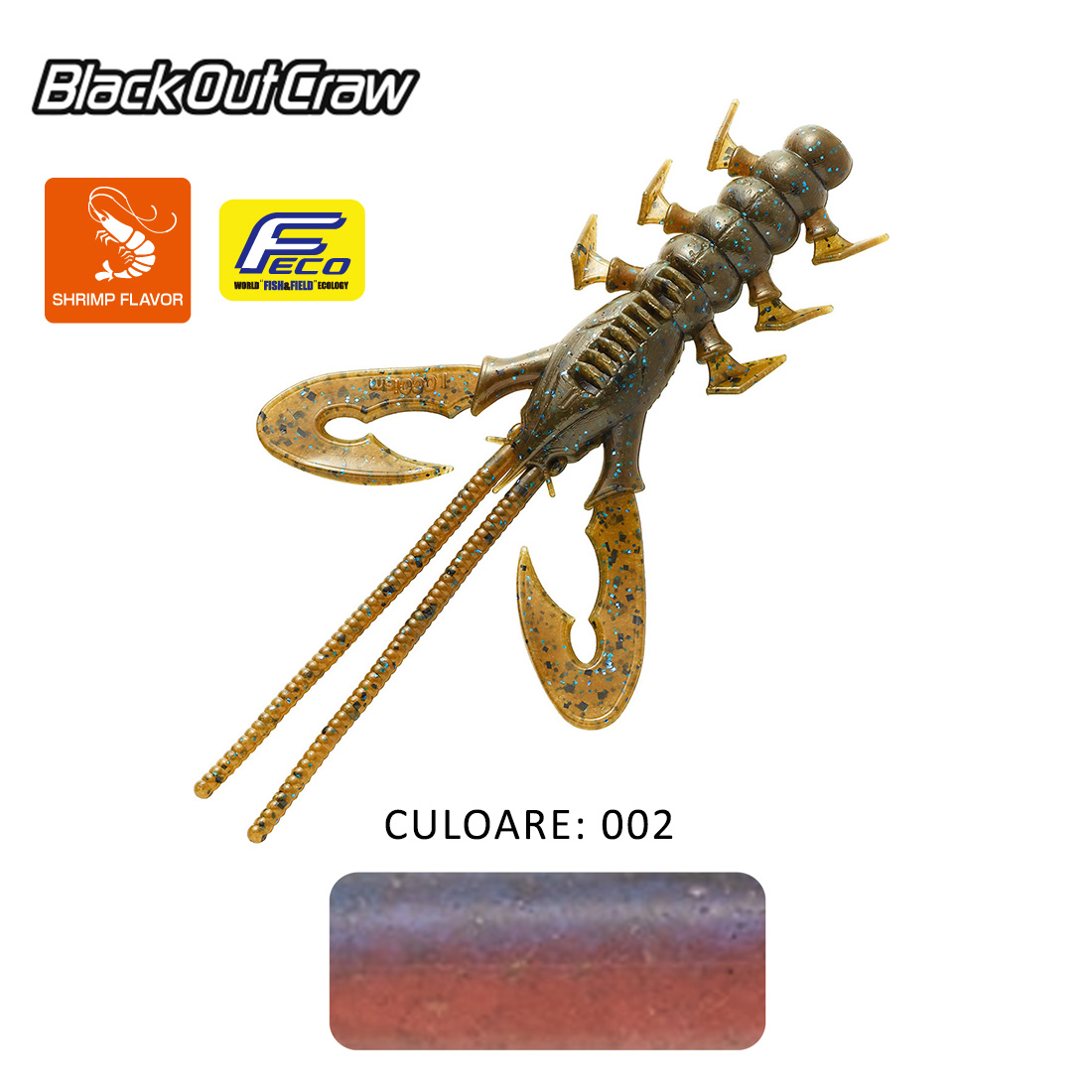 SHAD TIEMCO BLACK OUT CRAW 4 10cm Culoare 002