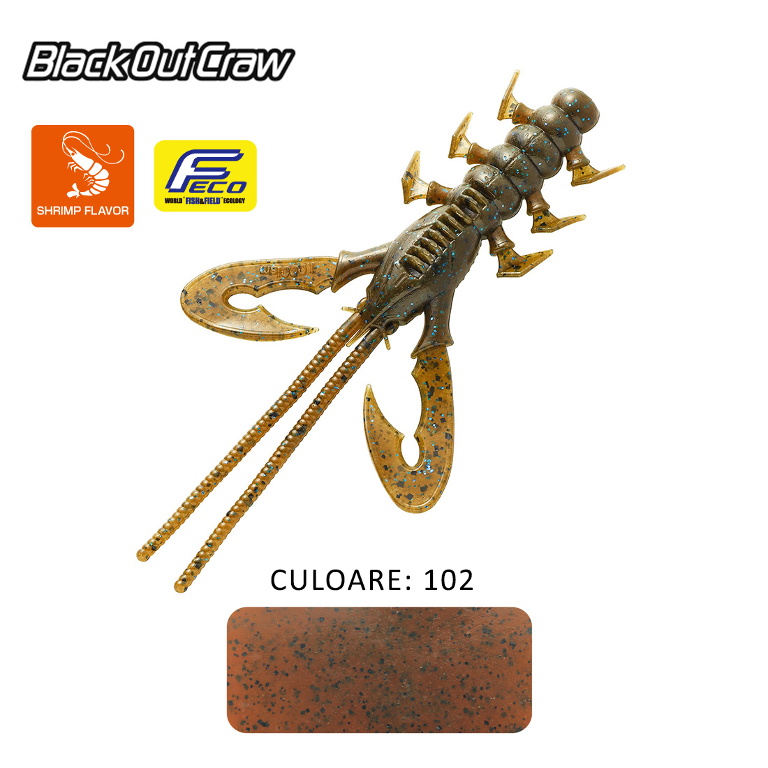 SHAD TIEMCO BLACK OUT CRAW 4 10cm Culoare 102