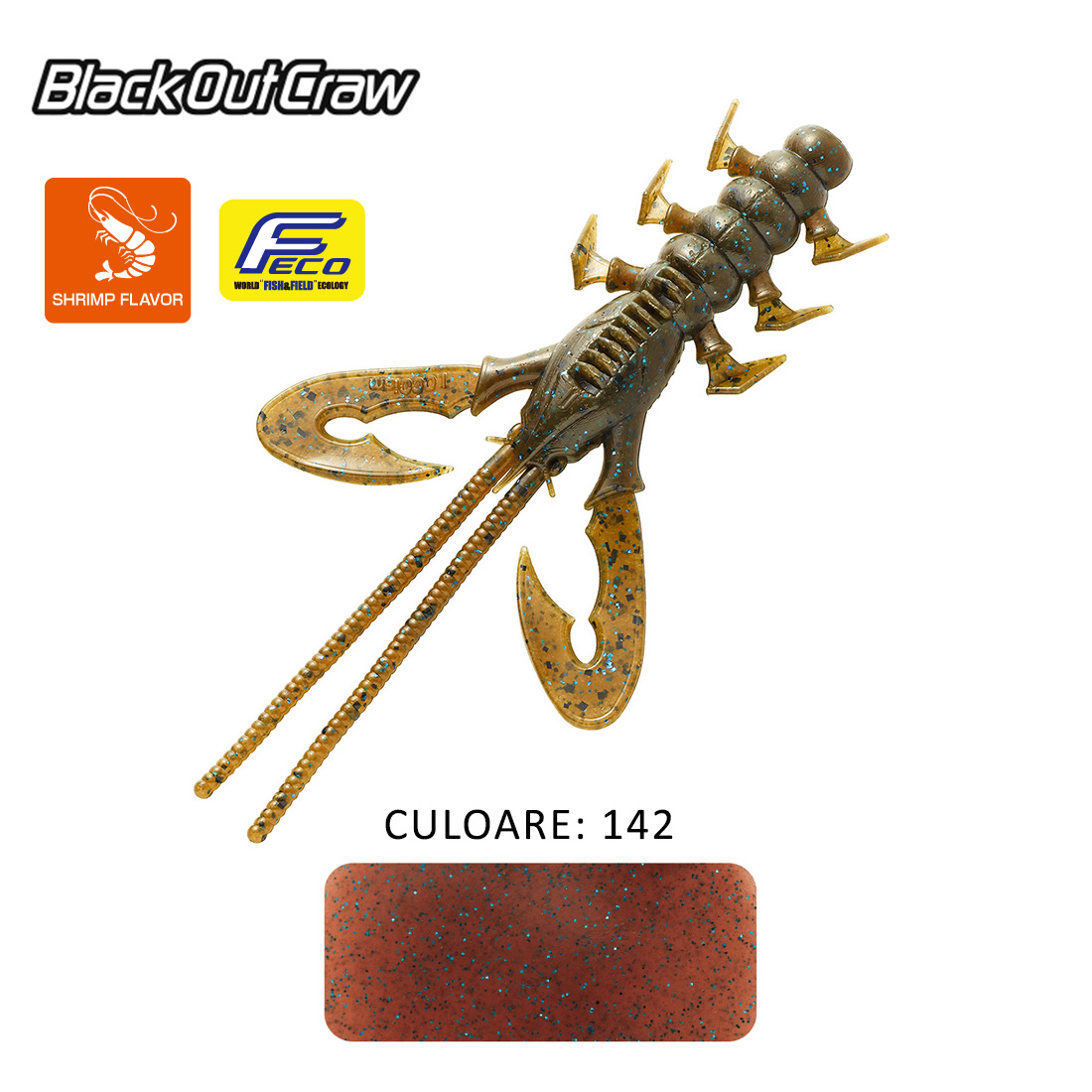 SHAD TIEMCO BLACK OUT CRAW 4 10cm Culoare 142