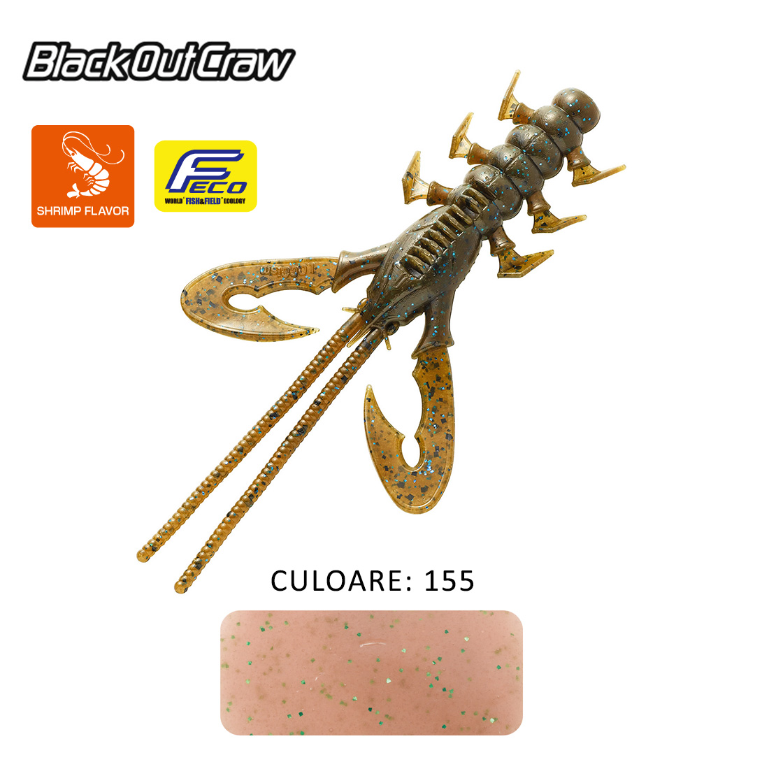 SHAD TIEMCO BLACK OUT CRAW 4 10cm Culoare 155