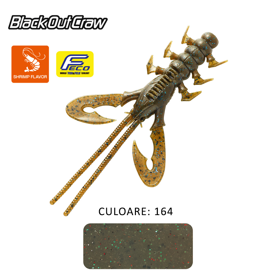 SHAD TIEMCO BLACK OUT CRAW 4 10cm Culoare 164