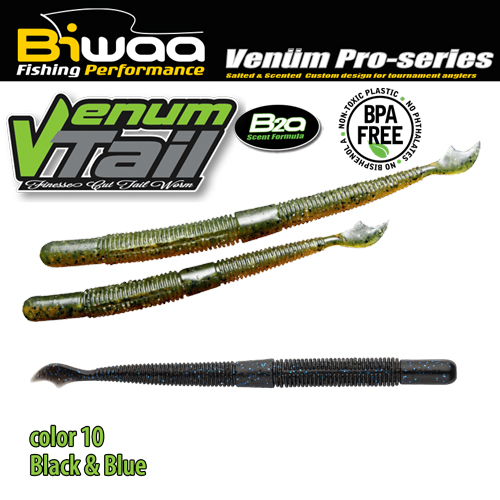 SHAD VENUM TAIL 4 10cm 10 Black & Blue