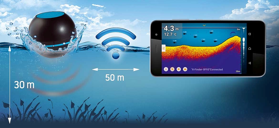 SONAR SMARTPHONE WIFI ANDROID IOS 30m 100m 9h