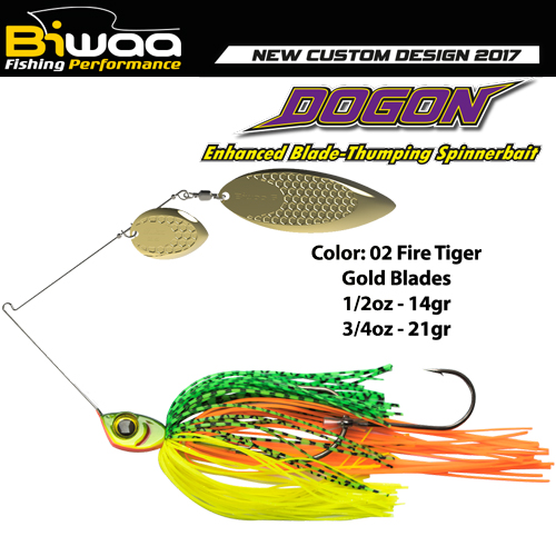 SPINNERBAIT DOGON 3/4oz 21gr 02 Fire Tiger-Gold Blades