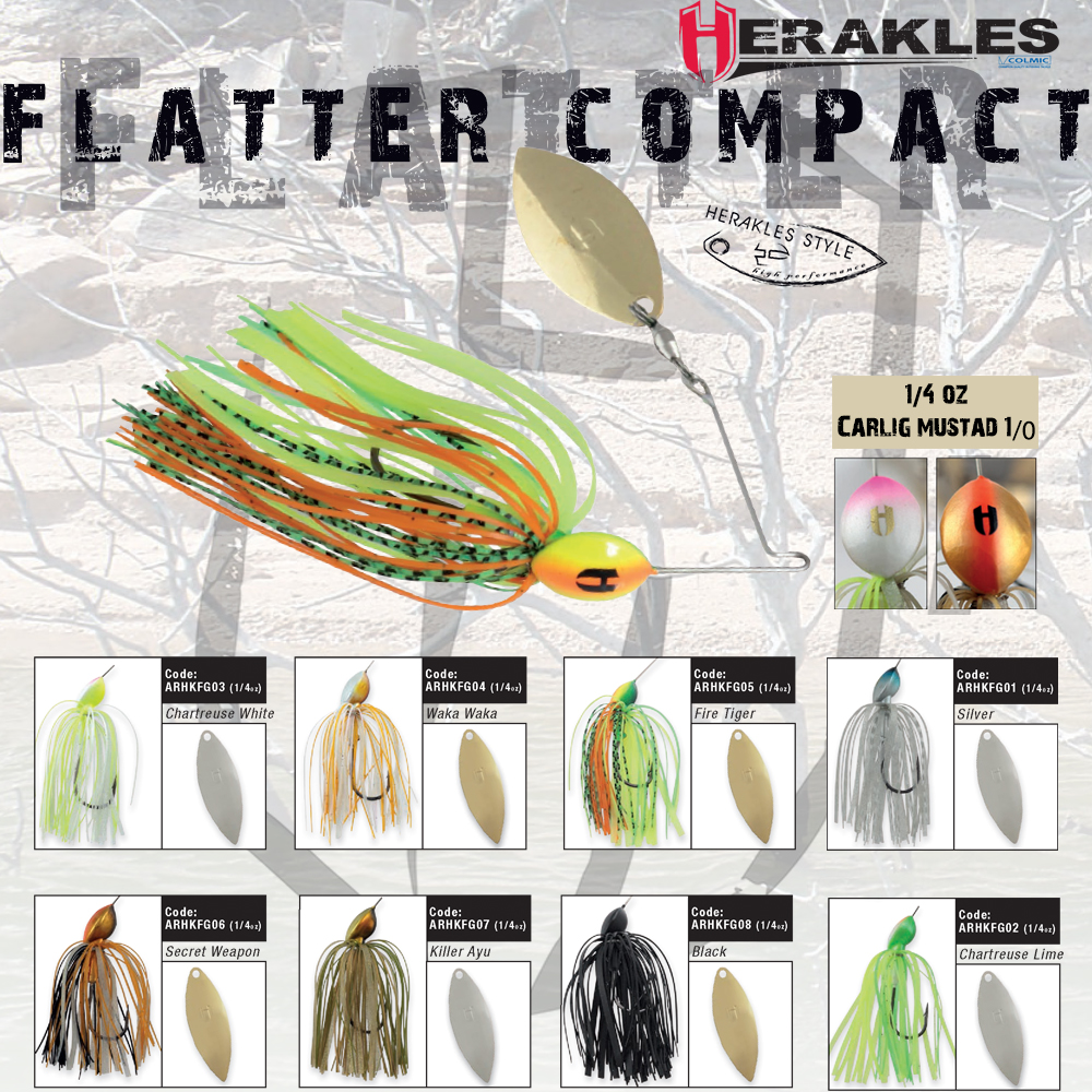 SPINNERBAIT FLATTER COMPACT 1/4oz 7gr Chartreuse/White