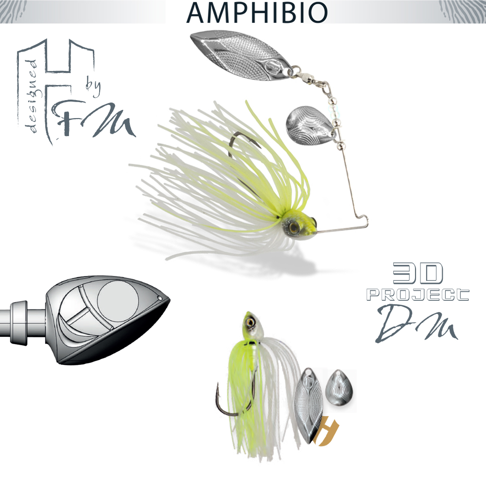 SPINNERBAIT HERAKLES AMPHIBIO TANDEM 3/8oz 10.5gr Chartreuse White