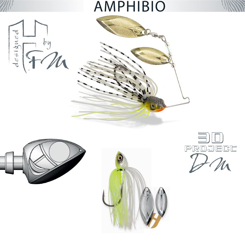 SPINNERBAIT HERAKLES AMPHIBIO WILLOW 3/8oz 10.5gr Chartreuse White