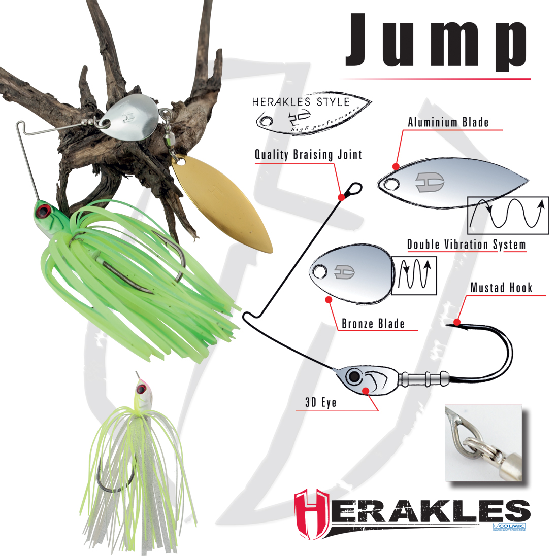 SPINNERBAIT JUMP 3/8oz 10.5gr Chartreuse/White