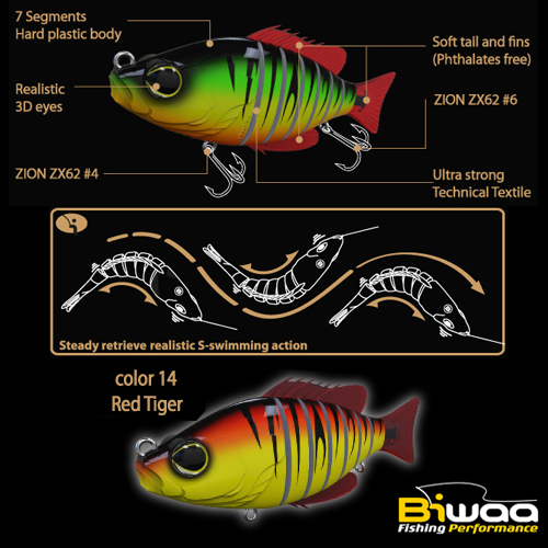 SWIMBAIT SEVEN SECTION S5 13cm 34gr 14 Red Tiger