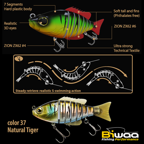 SWIMBAIT SEVEN SECTION S5 13cm 34gr 37 Natural Tiger