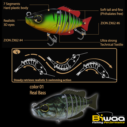 SWIMBAIT SEVEN SECTION S6 15cm 60gr 01 Real Bass