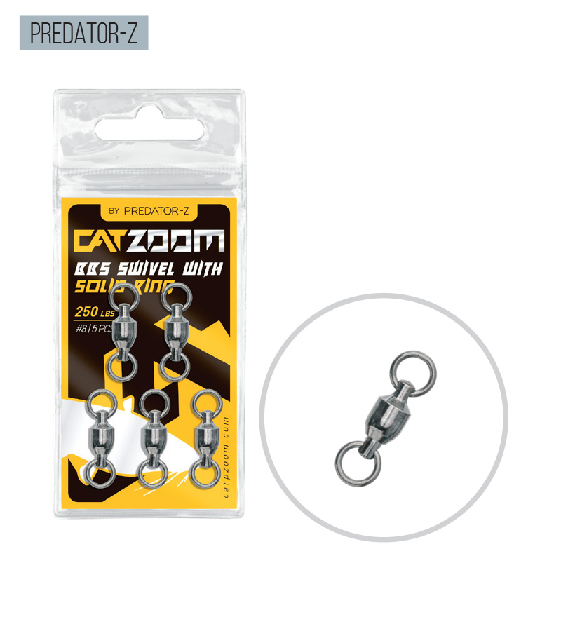 VARTEJ PREDATOR-Z CATZOOM BBS SWIVEL SOLID RING 250lbs #8 3.8cm